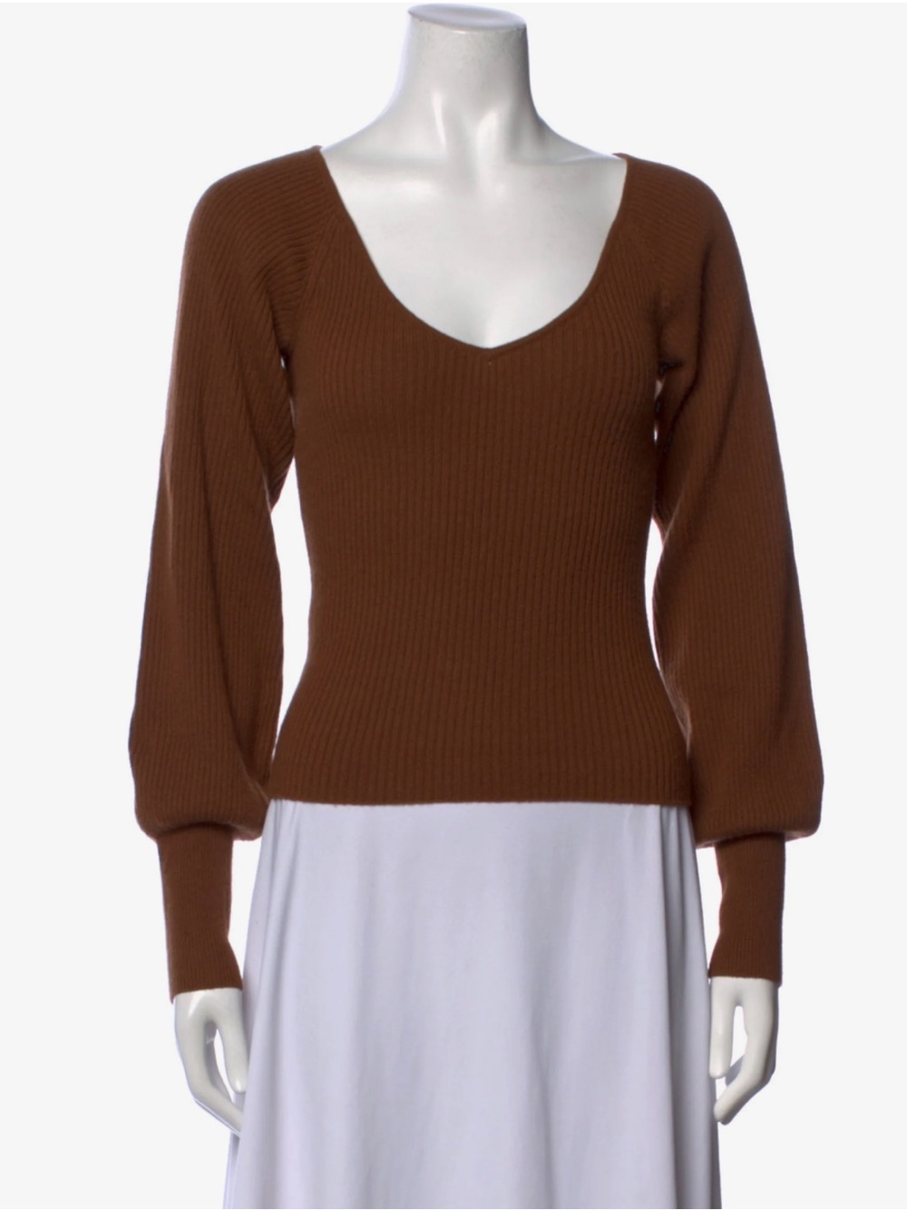Reformation Women's V-Neck Sweater in Chestnut